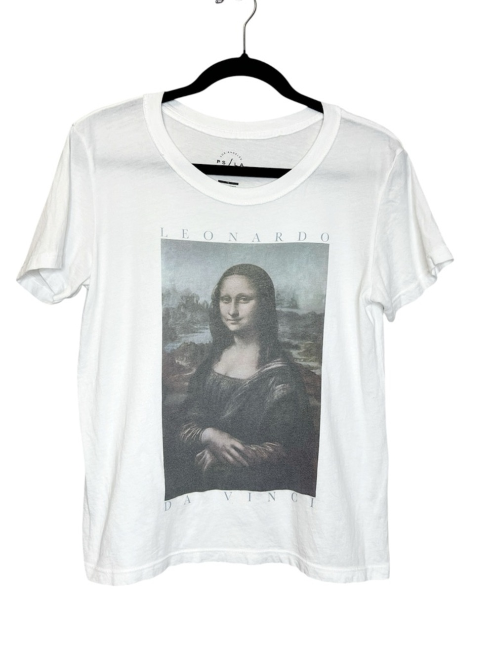 PS/LA Leonardo Da Vinci Mona Lisa Art to Wear Graphic Print Tee size Smal